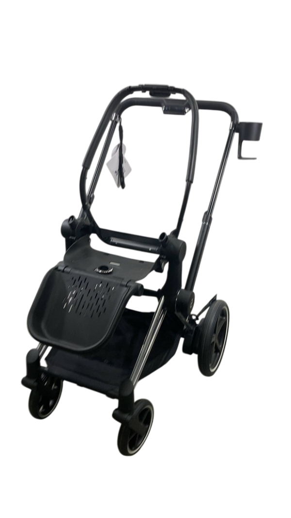 Cybex E-PRIAM Stroller Frame Only, Chrome With Black Details, 2024, with Battery Fashion