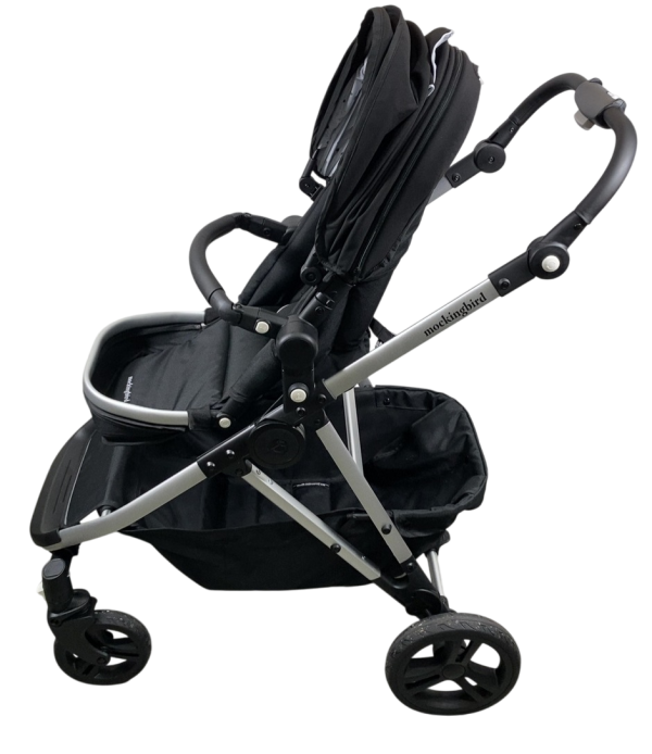 Mockingbird Single to Double 2.0 Stroller, 2024, Black, Silver With Black Leather, Watercolor Drops For Discount - Image 3