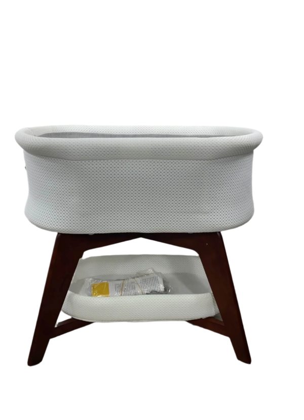 TruBliss Evi Smart Bassinet with Smart Technology, White with Walnut Base Online Hot Sale - Image 2