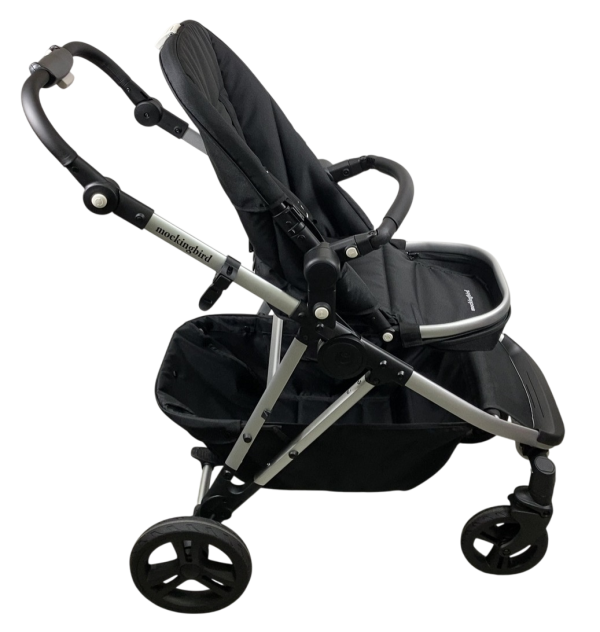 Mockingbird Single to Double 2.0 Stroller, Silver With Black Leather, No Canopy, No Canopy, 2025 Hot on Sale - Image 2