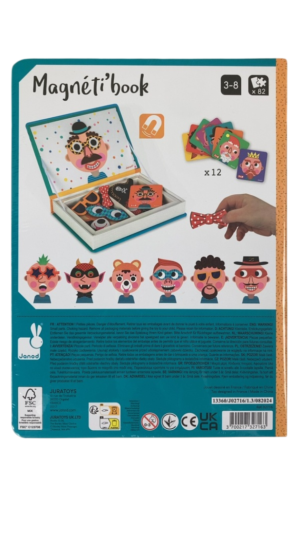 Janod Magneti  Book, Boy s Crazy Faces Supply - Image 2