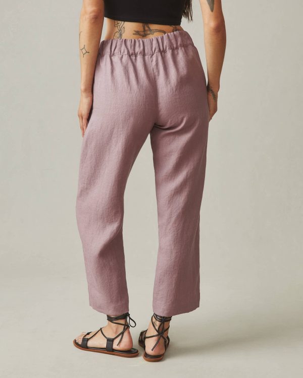 Easy Linen Pant - Twilight Mauve Hot on Sale - Image 3
