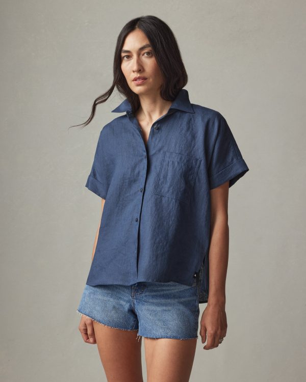 Easy Linen Shirt - Nautical Blue Online