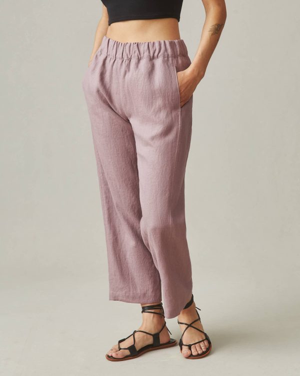 Easy Linen Pant - Twilight Mauve Hot on Sale - Image 4