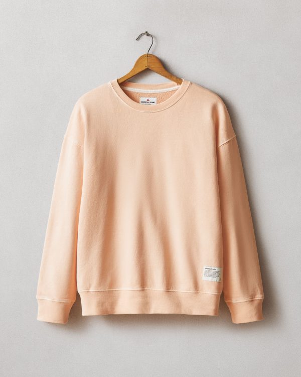 Vintage Wash Relaxed French Terry Crew - Peach Fuzz Online Hot Sale - Image 4