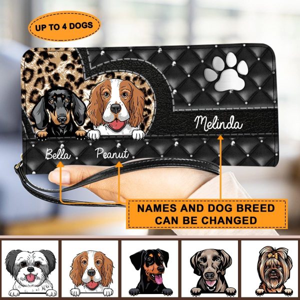 Dog Personalized Clutch Purse, Personalized Gift for Dog Lovers, Dog Dad, Dog Mom - PU003PS04re For Discount